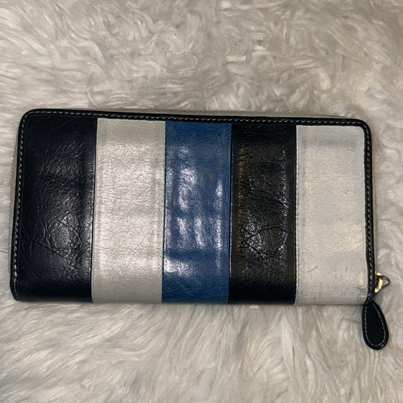 Balenciaga Fall 2016 blue stripes wallet pre-owned used - Picture 5 of 13
